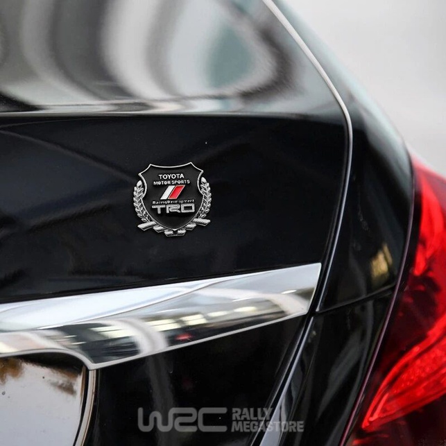 EMBLEME BOUCLIER LOGO TOYOTA TRD SILVER